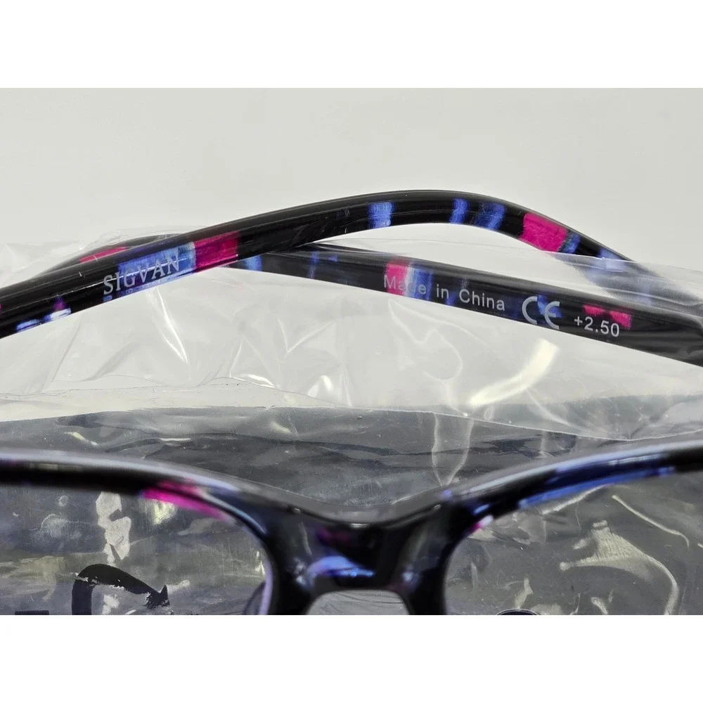 SIGVAN Reading Glasses Unisex +2.50 Multicolor Tortoise Blue Light Block - NEW